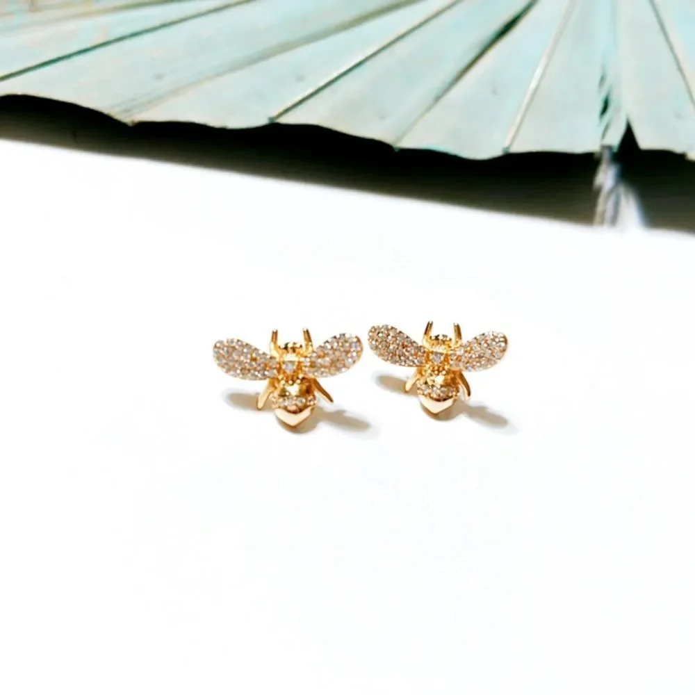 Bees stud earrings #168 - Picture 1 of 4